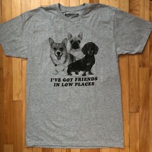 New MED "I've Got Friends In Low Places" Corgi Dachshund Dog T-Shirt ModCloth